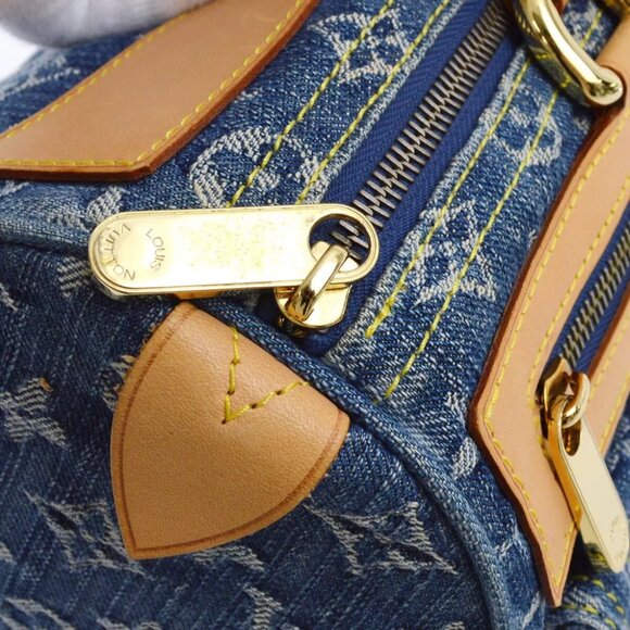 Louis Vuitton Blue Monogram Denim Neo Speedy Handbag - Picture 4 of 11